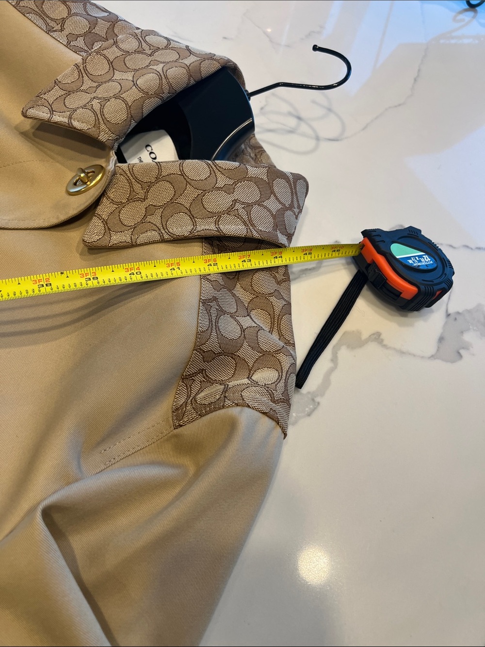 Coach Woman’s Tan Trench Coat with Signature Trim - Picture 8 of 11